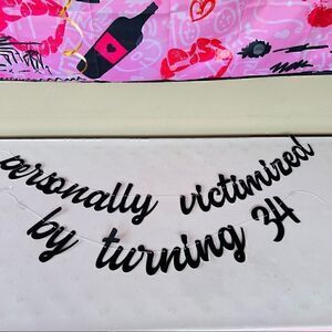 Costumed made personalized birthday sign, mean girls 34th birthday